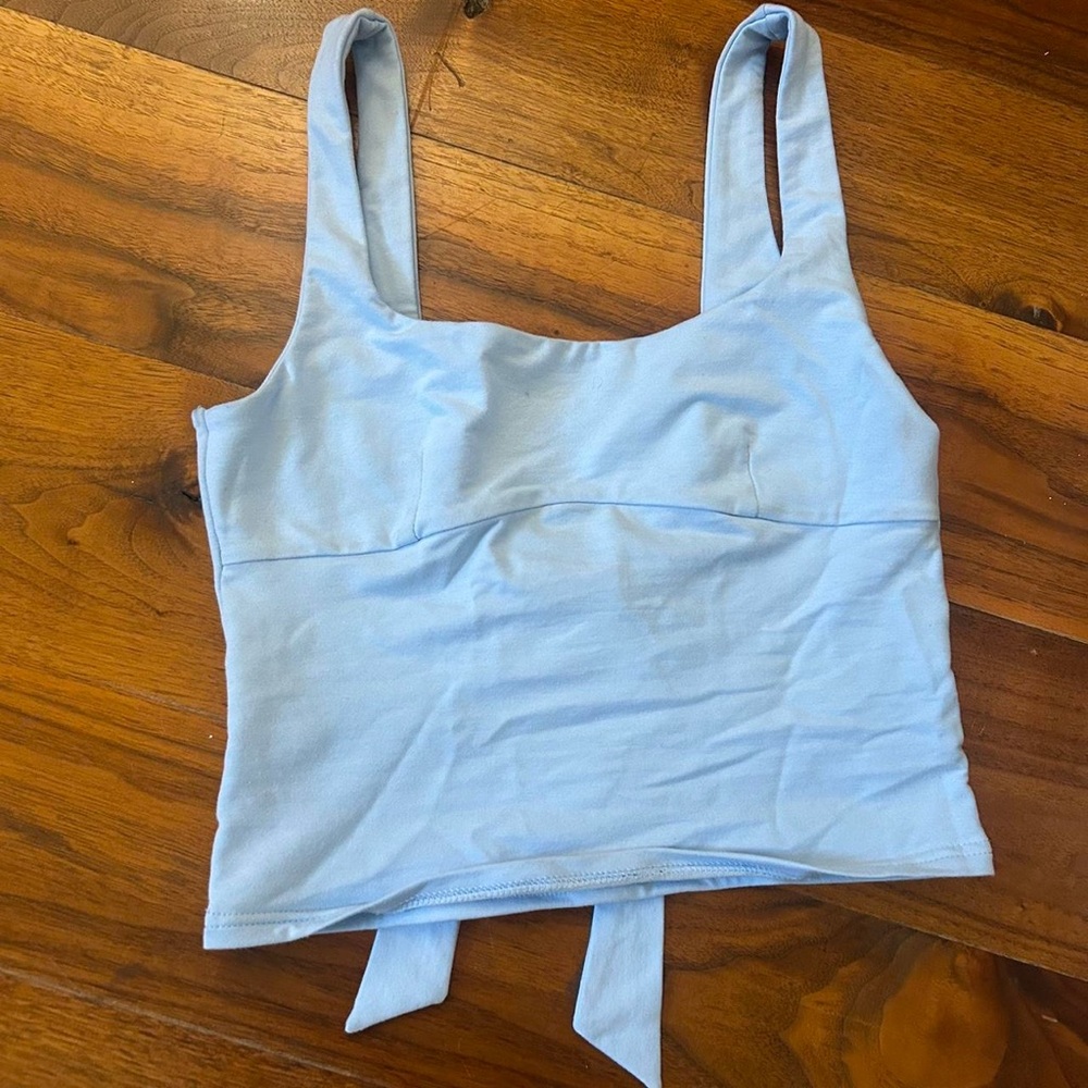 Edikted bow baby blue top